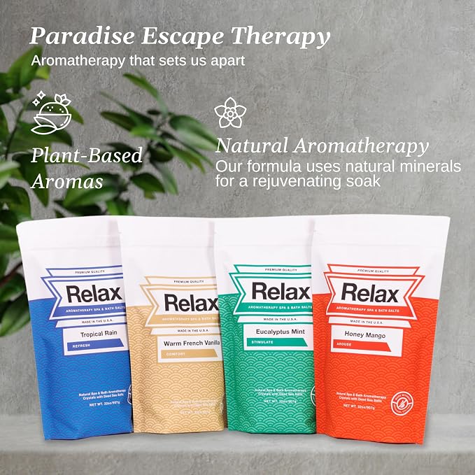 Relax Spa & Bath Aromatherapy Bath Salts Variety Pack - Image 4