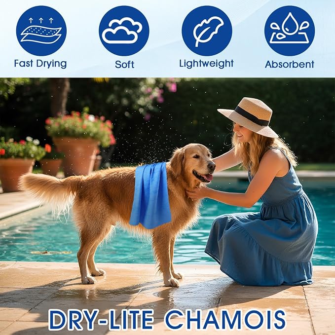 SmoothNovelty 2 Pack Swim Chamois Towel Water Absorbent Quick Dry Towel Shammy - Image 5