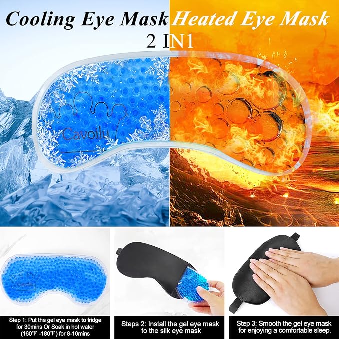 Eye Mask, Cooling Sleep Mask Gel Eye Mask - Image 3