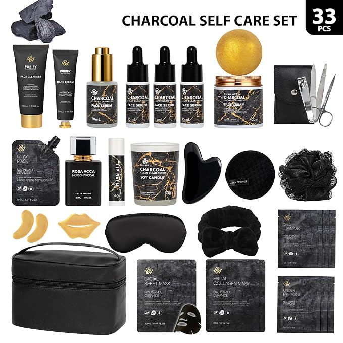 33 Pcs Mother's Day Gift, Charcoal Hydrating Skin Care Gift Set - Image 2