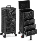 Rolling Makeup Train Case with 3 Drawers, Nail Trolley Cart Salon Station by Unknown