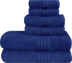 BOUTIQUO 6 Pack Cotton Towel Set, Contains 2 Bath Towels 28x55 inch, 2 Hand by BOUTIQUO