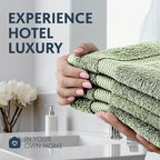 White Classic Luxury Light Green Hand Towels - Image 6