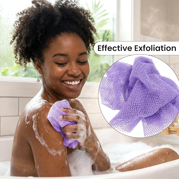 African Net Sponge 2Pcs Authentic Exfoliating Body Scrubber Long Net Bath - Image 5