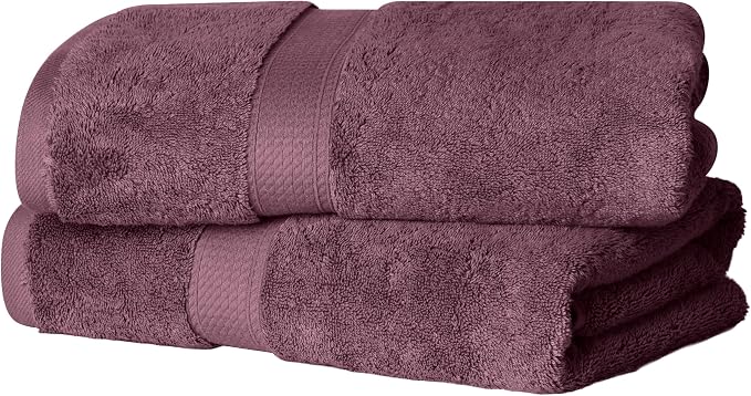 SUPERIOR Egyptian Cotton Pile Bath Towel Set of 2, Ultra Soft Luxury Towels by SUPERIOR