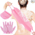 3-Pack Exfoliating Gloves Back Exfoliating Towel Back Washer by Prasacco