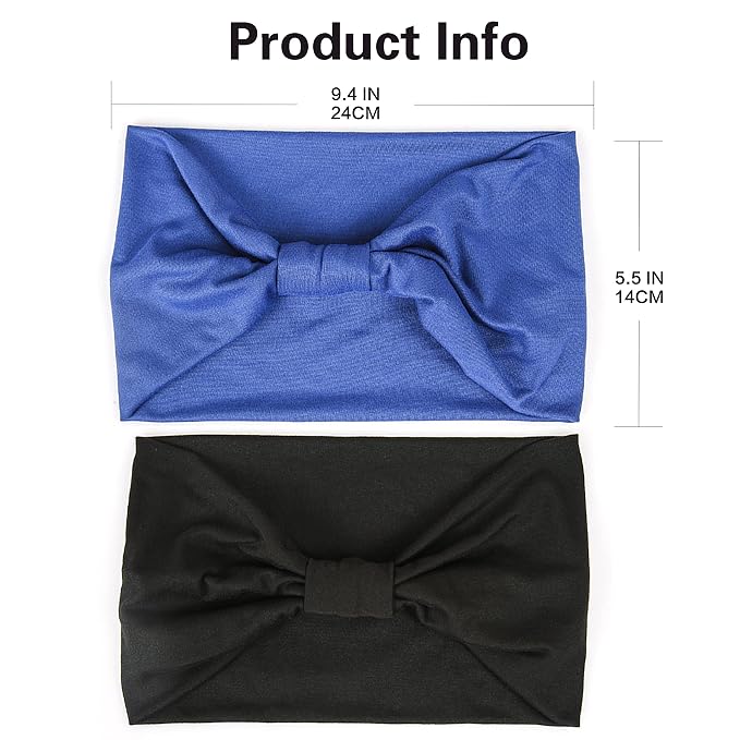 GiLi 2 Pack Wide Headbands for Women Boho African Knotted Non Slip Fashion Hair - Image 4