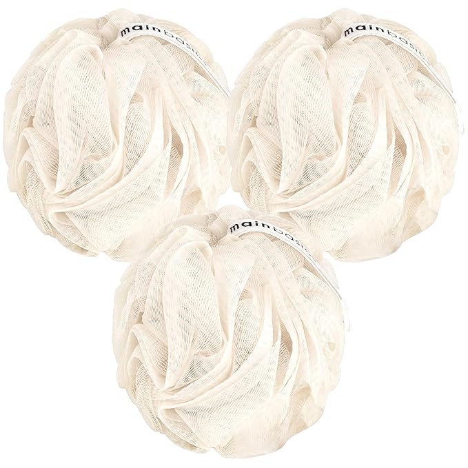 MainBasics Seaweed Infused Bath Shower Loofah Sponge Pouf Body Wash Scrubber by MainBasics