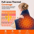 Blue Weighted Heating Pad for Neck Shoulders and Back, Valentines Day Gifts for - Image 3