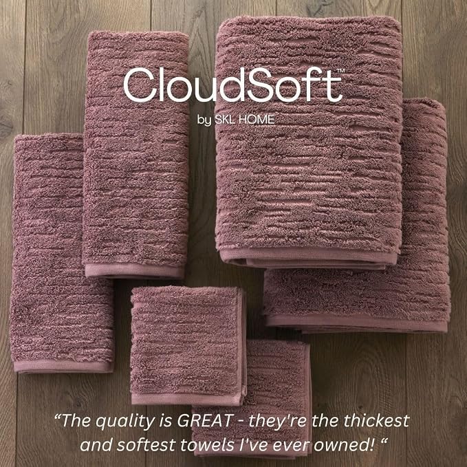 SKL Home CloudSoft 100% Cotton Luxury 6-Piece Towel Set, 600 GSM, Ultra Plush & - Image 8