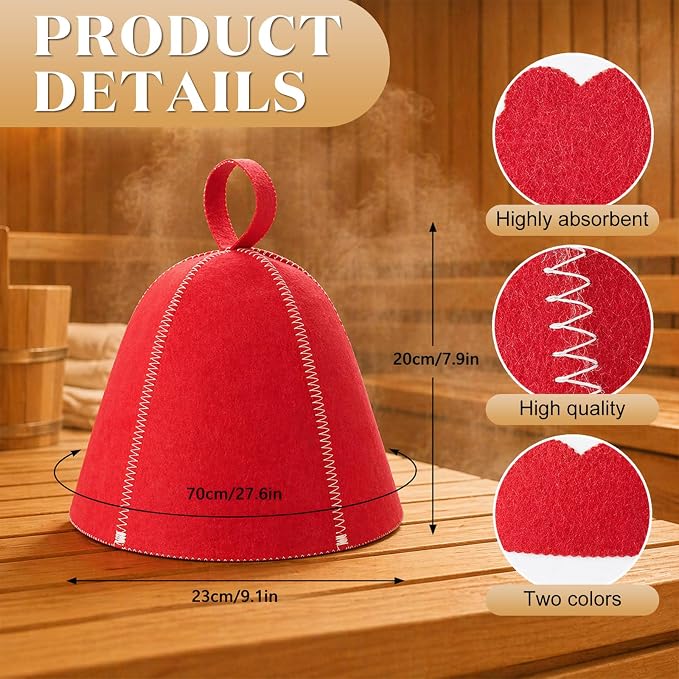 JaGely Sauna Hat for Men Women Sauna Hat Vaporarium Cap Russian Banya Cap for - Image 2