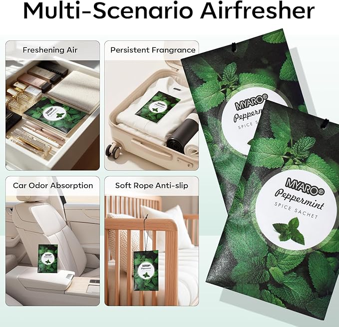 MYARO 12 Pack Peppermint Scented Sachets - Image 3