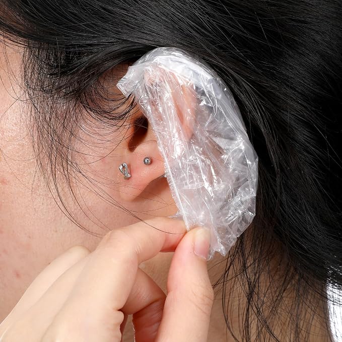 200PCS Disposable Ear Covers for Shower, Waterproof Plastic Ear-Protectors for - Image 6