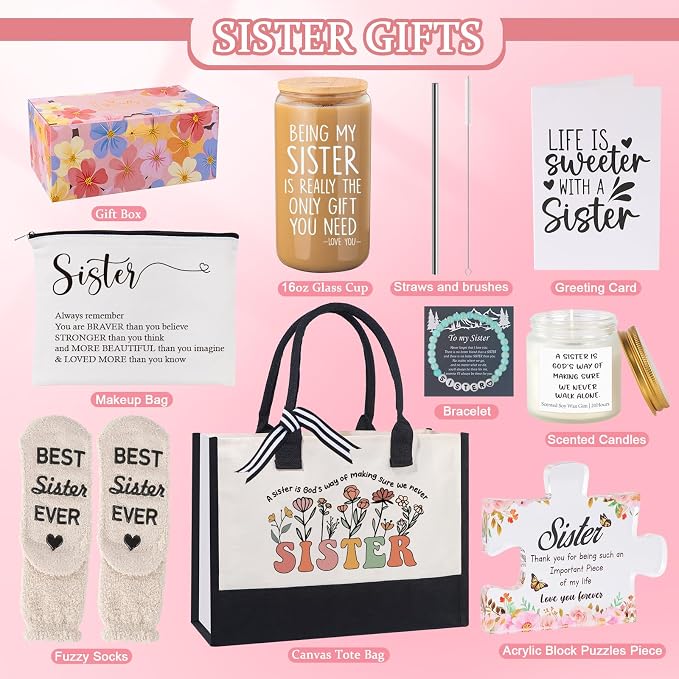 Mothers Day Birthday Gifts for Sister, Sister Mothers Day Birthday Gifts from - Image 2