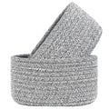 【2 Pack】ABenkle Small Woven Baskets, Tiny Oval Shallow Storage Baskets by ABenkle