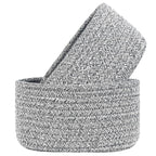 【2 Pack】ABenkle Small Woven Baskets, Tiny Oval Shallow Storage Baskets by ABenkle
