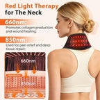 Neck Heating Pad with Massage, Heating Neck Wrap with 660nm 850nm Red Light - Image 2