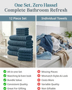 CASA PLATINO 100% Luxury Cotton Bathroom Towels Set - Image 5