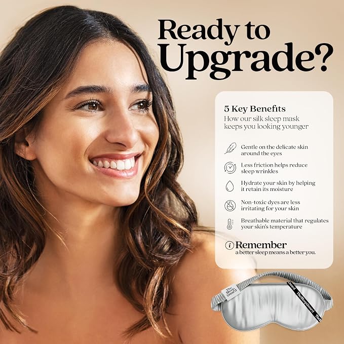 TheSleepGuard Pure Silk Sleep Mask Light Blocking Travel Essentials. Eye Masks - Image 4