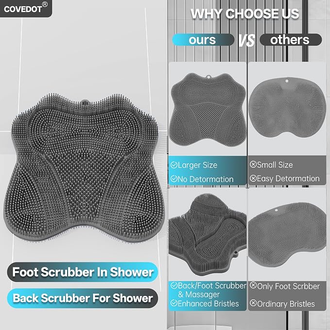 Dual-Sided Silicone Shower Foot Scrubber Mat – Foot Scrubber in Shower - Image 4