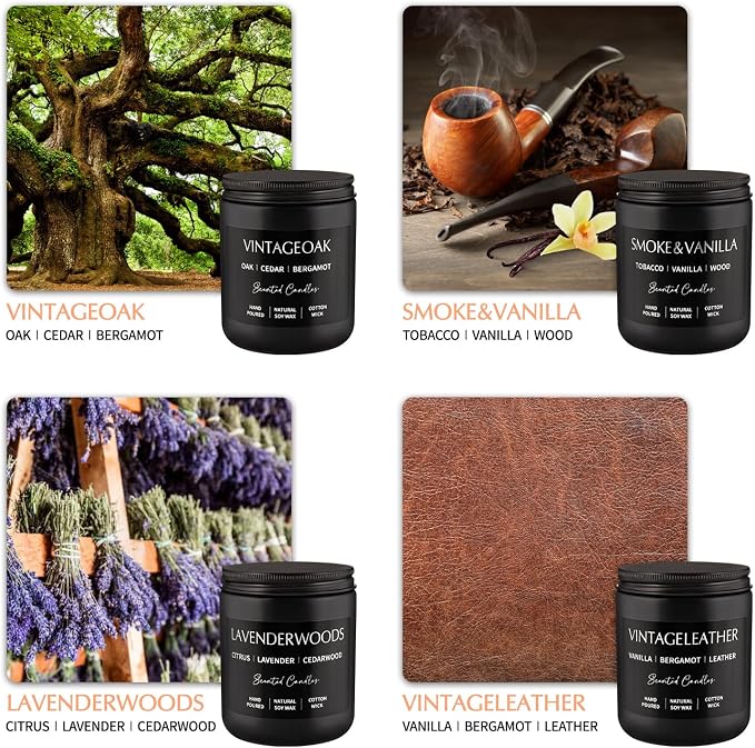 WPONSZU 4Psc Scented Candles Set, 7oz Gifts - Image 3