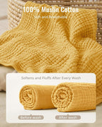 Blissful Diary Muslin Baby Hooded Towel 2 Pack, Soft & Absorbent Bath Towel - Image 2