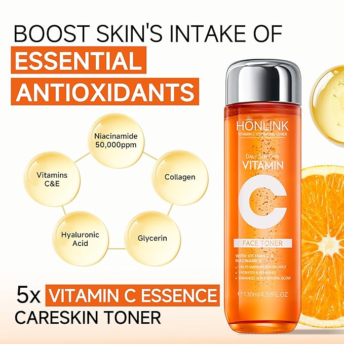 Vitamin C Hydrating Face Toner 130ml, Gentle Daily Toner - Image 3