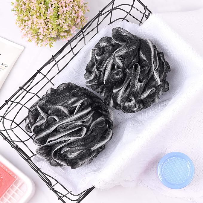 BTYMS 4 Pieces Large Loofah Sponge Shower Puff Bath Scrunchie 75g/pc Shower - Image 4