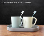 Gray Small Tray, Oval Tray for Kitchen Counter, Bathtub Bathroom Vanity Items - Image 4