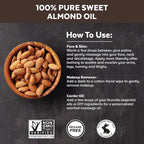 Viva Naturals Sweet Almond Oil, 16 fl. oz – Skin & Hair Moisturizer, Body & - Image 3