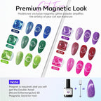 modelones Cat Eye Gel Nail Polish, 6 Colors Glitter Summer Red Pink Purple - Image 2