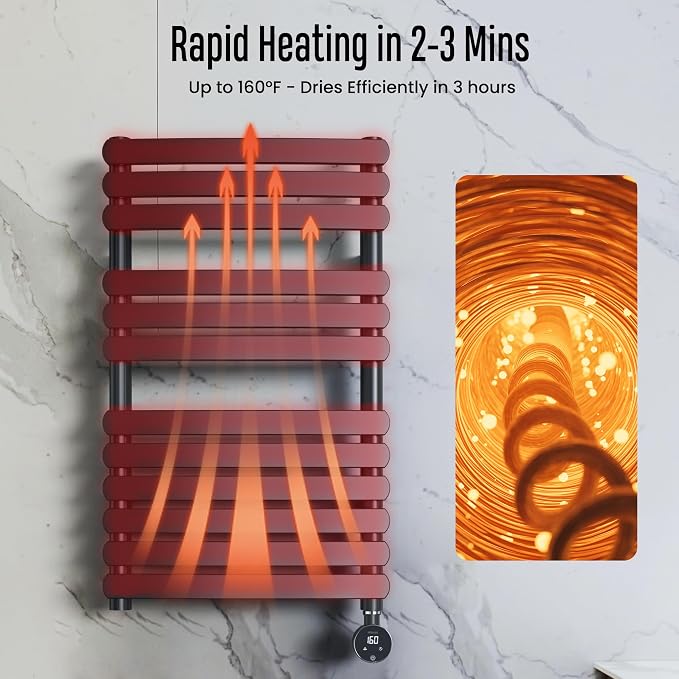 Towel Warmer, Large Size Heated Towel Rack - Image 2