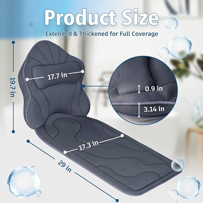 Poemland Full Body Bath Pillow for Tub-Extra Thick Bathtub Pillow - Image 4