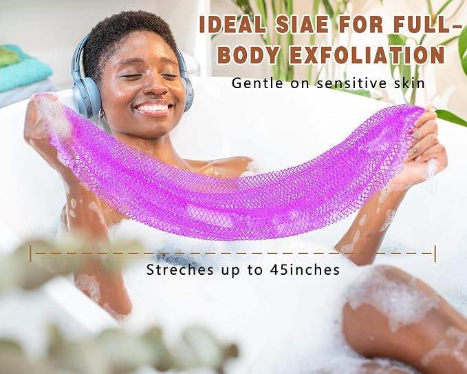 2 Pack African Net Sponge Exfoliating Body Scrubber Bath Sponge - Image 2