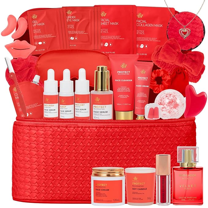 33 Pcs Mother's Day Gifts, Home Spa Kit, Hydrating Skin Care Set, Self Care by RAROSAACCA