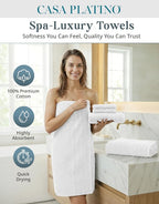 CASA PLATINO 100% Cotton Bath Towel Set 18 Pc - Image 2