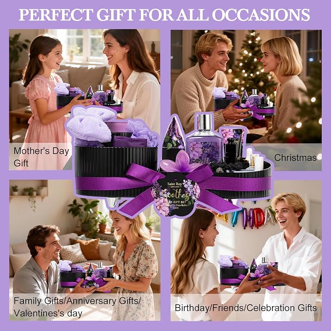 Mothers Day Gifts for Women, Spa Gift Set, CHARCOAL & SHEA BUTTER Bath & Body - Image 4