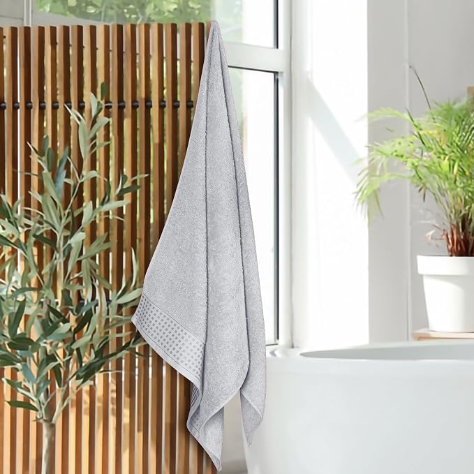 GLAMBURG Ultra Soft 4 Pack Oversized Bath Towel Set 27x54 inches, 100% Cotton - Image 4