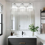 Aipsun Brushed Nickel Vanity Light Bathroom Lighting Fixtures 3 Light Crystal - Image 8