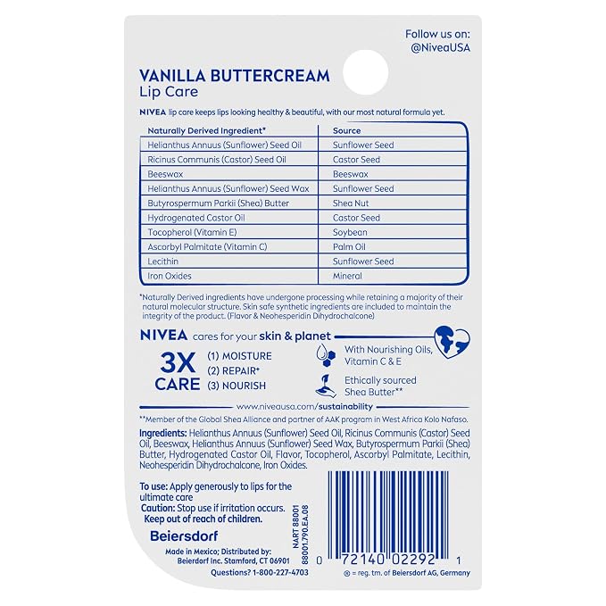 NIVEA Vanilla Buttercream Lip Care, Moisturizing Lip Balm - Image 12