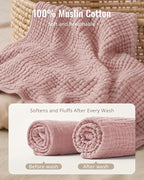 Blissful Diary Muslin Baby Hooded Towel 2 Pack, Soft & Absorbent Bath Towel - Image 2