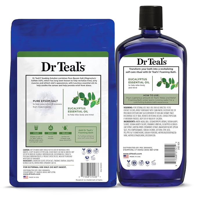 Dr Teal's Pure Epsom Salt Soak and Foaming Bath, Relax & Relief - Image 7