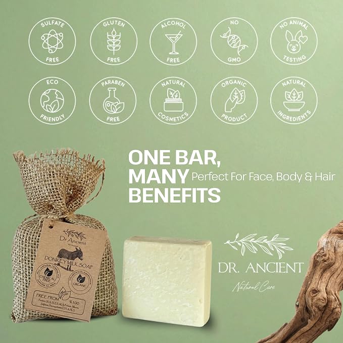 Dr.Ancient Donkey Milk Soap Bar Natural Moisturizing Milk Soap Ancient Inspired - Image 8