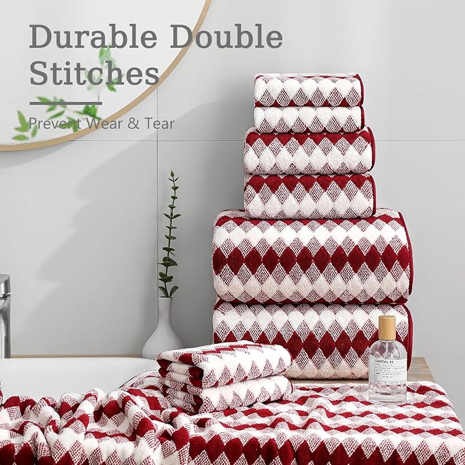 8 Piece Bathroom Towel Set |2 Oversized Bath Towels, 2 Hand Towels, 4 - Image 6
