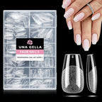 UNA GELLA Short Coffin Nail Tips: 216pcs Short Coffin Press on Nails Pre-shape by UNAGELLA