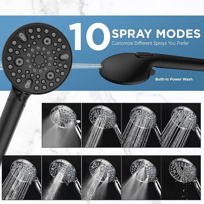 MakeFit Dual Filtered Rain Shower Head Combo, High Pressure Handheld Shower Head - Image 7