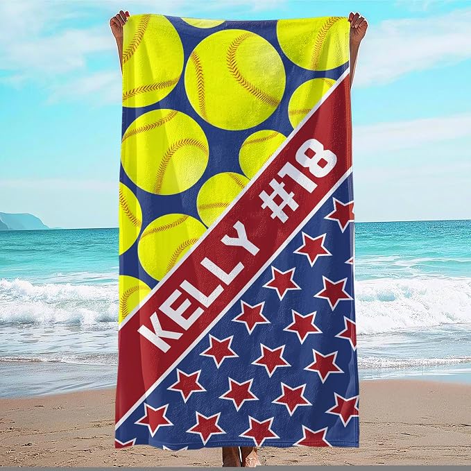 Personalized Beach Towel With Name, Custom Beach Towel with Text, Customized by JML