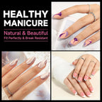 UNA GELLA Short Oval Round Nail Tips Pre Etched Short Oval Gel Nail Tips Soft - Image 3