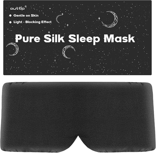 100% Mulberry Silk Sleep Mask for Women & Men Beauty Sleep, Adjustable by outtip