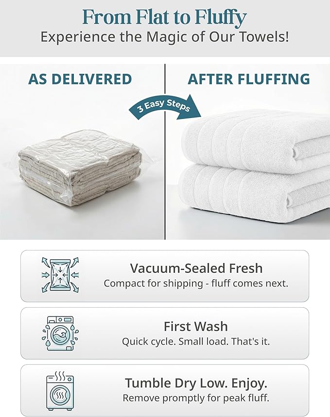 Casa Platino 100% Cotton Luxury Bath Towel Set 8 Pieces - Image 3